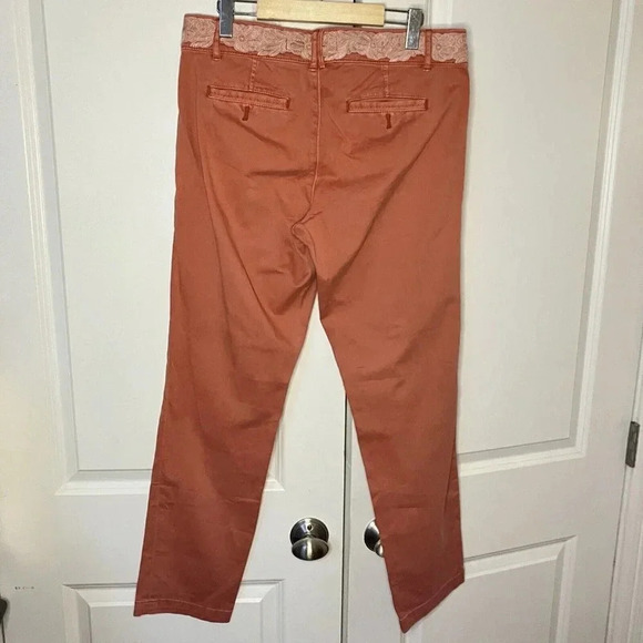 Pilcro and the Letterpress Pink Embroidered Floral Hyphen  Pants - Picture 7 of 9